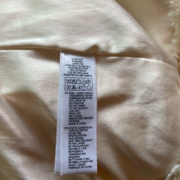 Forever 21 Cream Faux Fur Jacket - Picture 11 of 12
